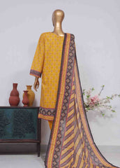 SM-762- 3 Piece Printed Stitched Suit