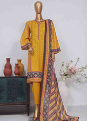 SM-762- 3 Piece Printed Stitched Suit