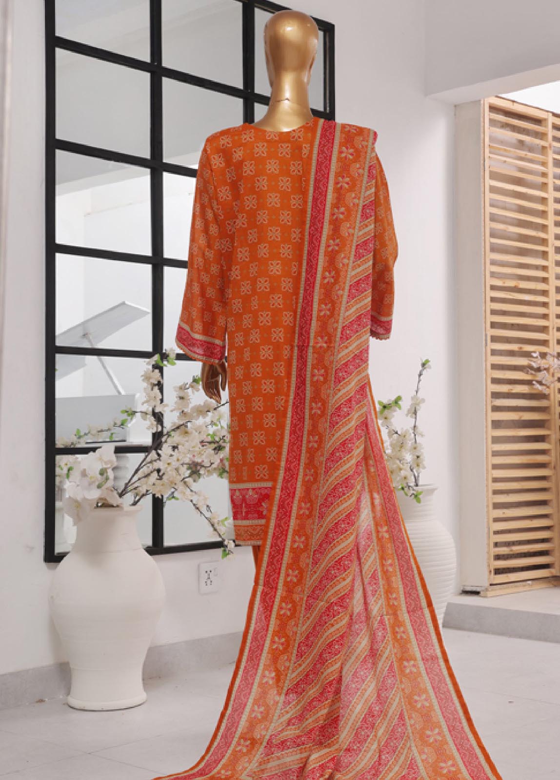 Bin Saeed Fabric - SM-764- 3 Piece Printed Stitched Suit