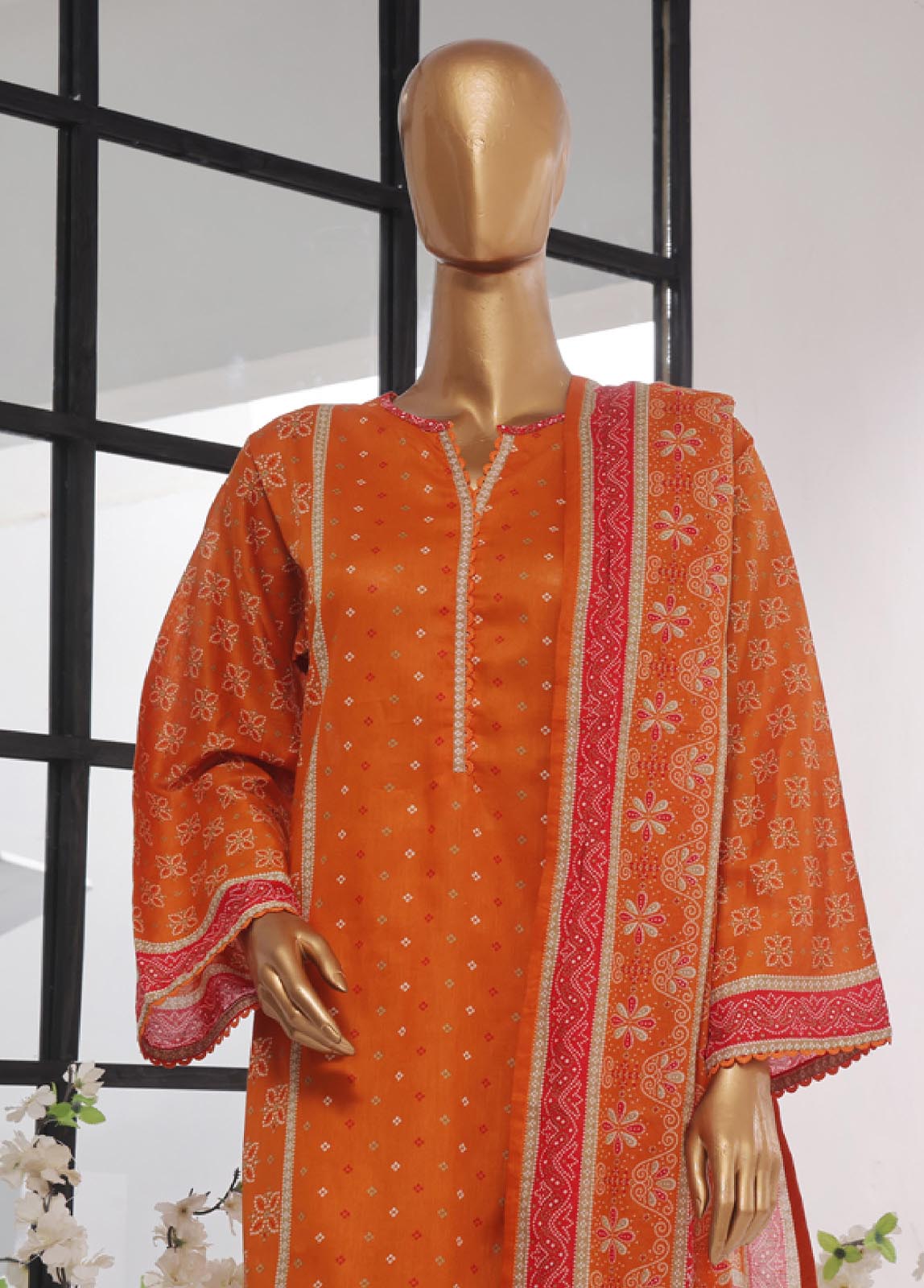 Bin Saeed Fabric - SM-764- 3 Piece Printed Stitched Suit