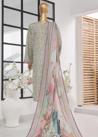 Bin Saeed Fabric - SM-765- 3 Piece Printed Stitched Suit