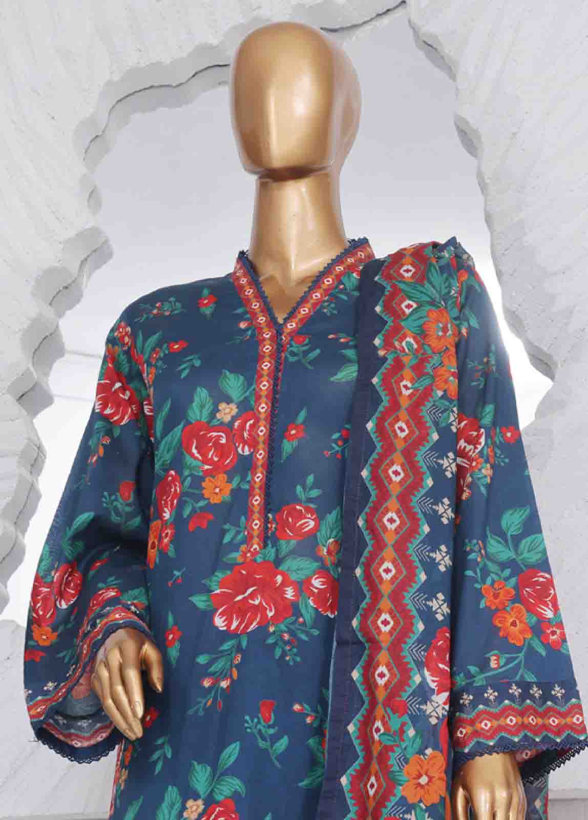 Bin Saeed Fabric - SM-766- 3 Piece Printed Stitched Suit
