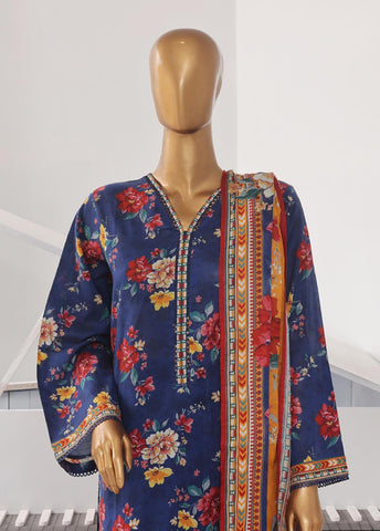 Bin Saeed Fabric - SM-768- 3 Piece Printed Stitched Suit