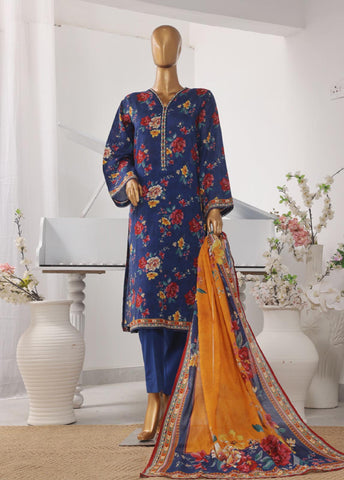 Bin Saeed Fabric - SM-768- 3 Piece Printed Stitched Suit