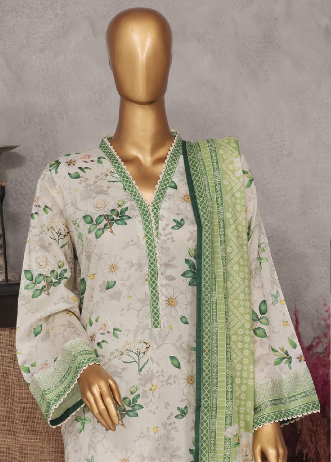 Bin Saeed Fabric - SM-770- 3 Piece Printed Stitched Suit