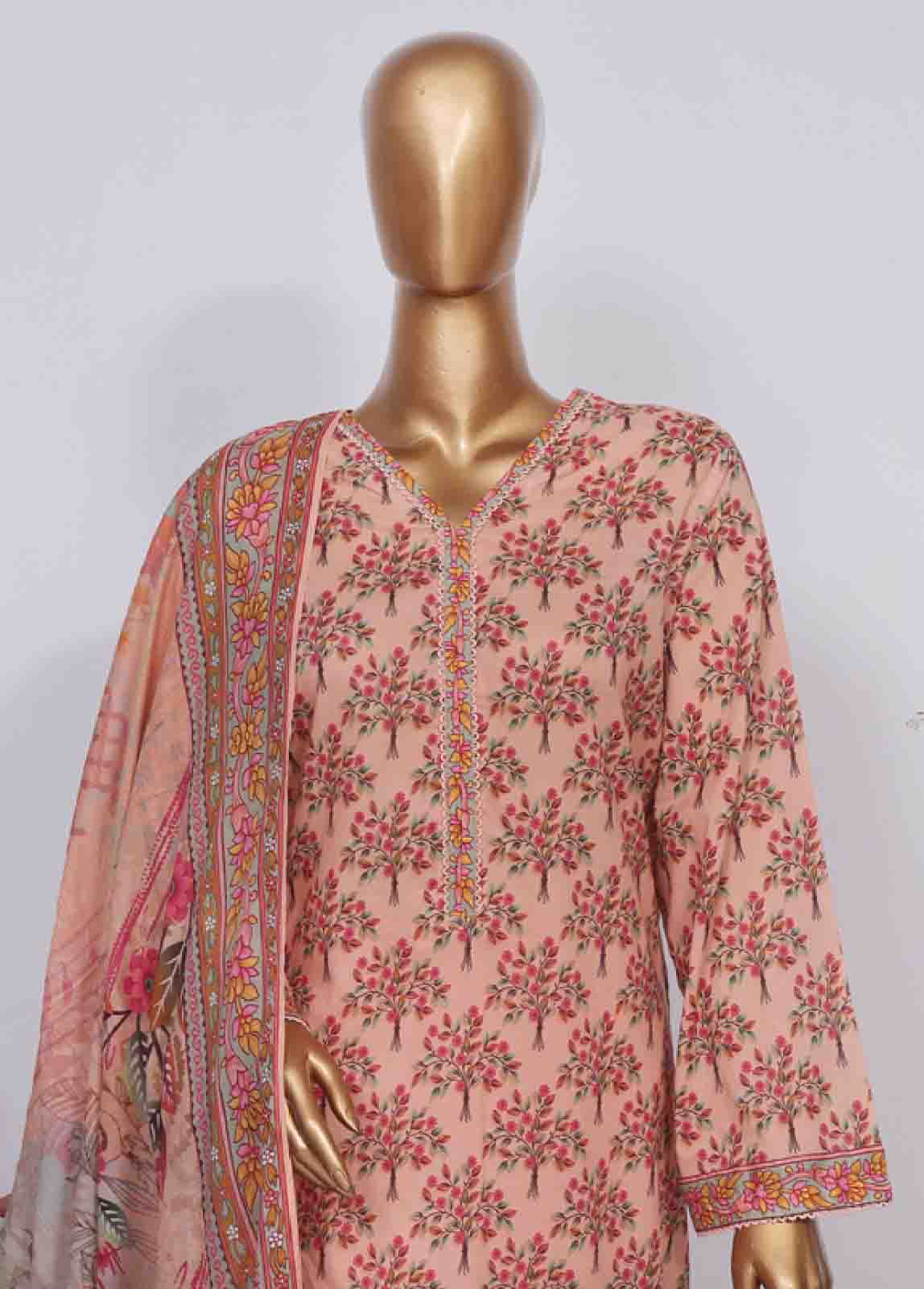 Bin Saeed Fabric - SM-773- 3 Piece Printed Stitched Suit