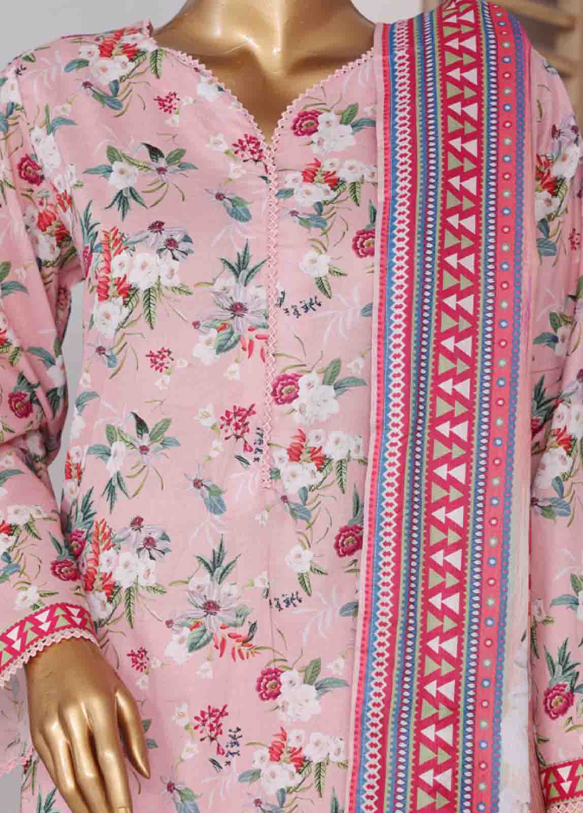 Bin Saeed Fabric - SM-774- 3 Piece Printed Stitched Suit