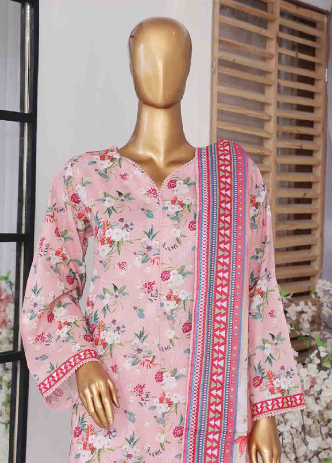 Bin Saeed Fabric - SM-774- 3 Piece Printed Stitched Suit