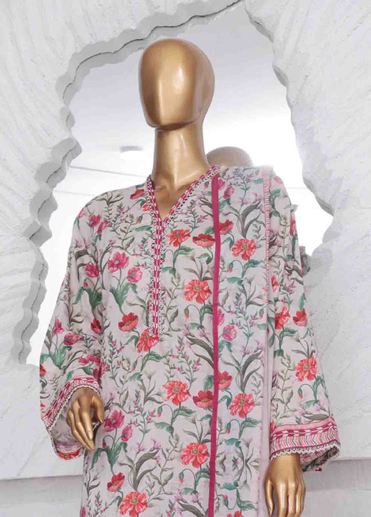 SM-775- 3 Piece Printed Stitched Suit