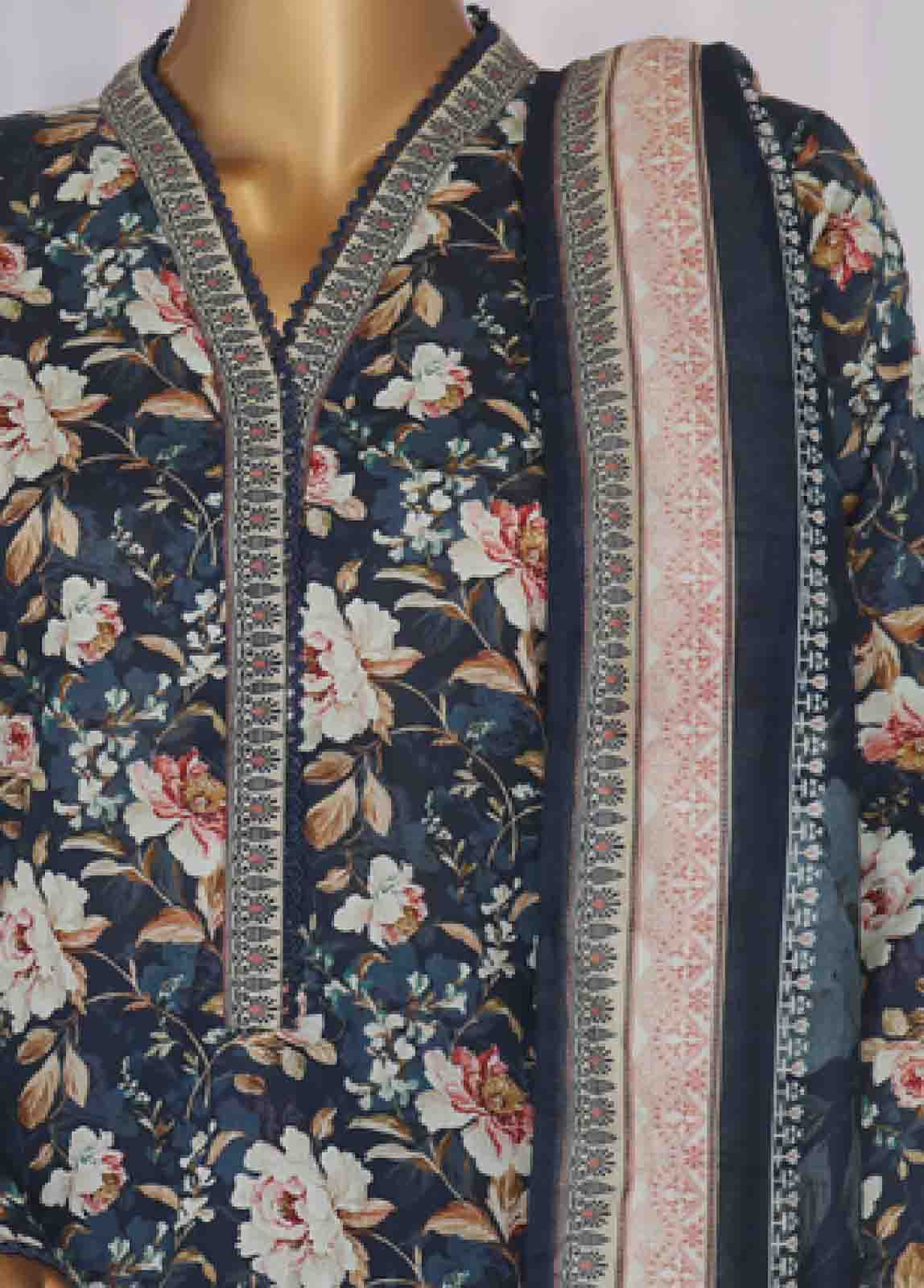 Bin Saeed Fabric - SM-777- 3 Piece Printed Stitched Suit
