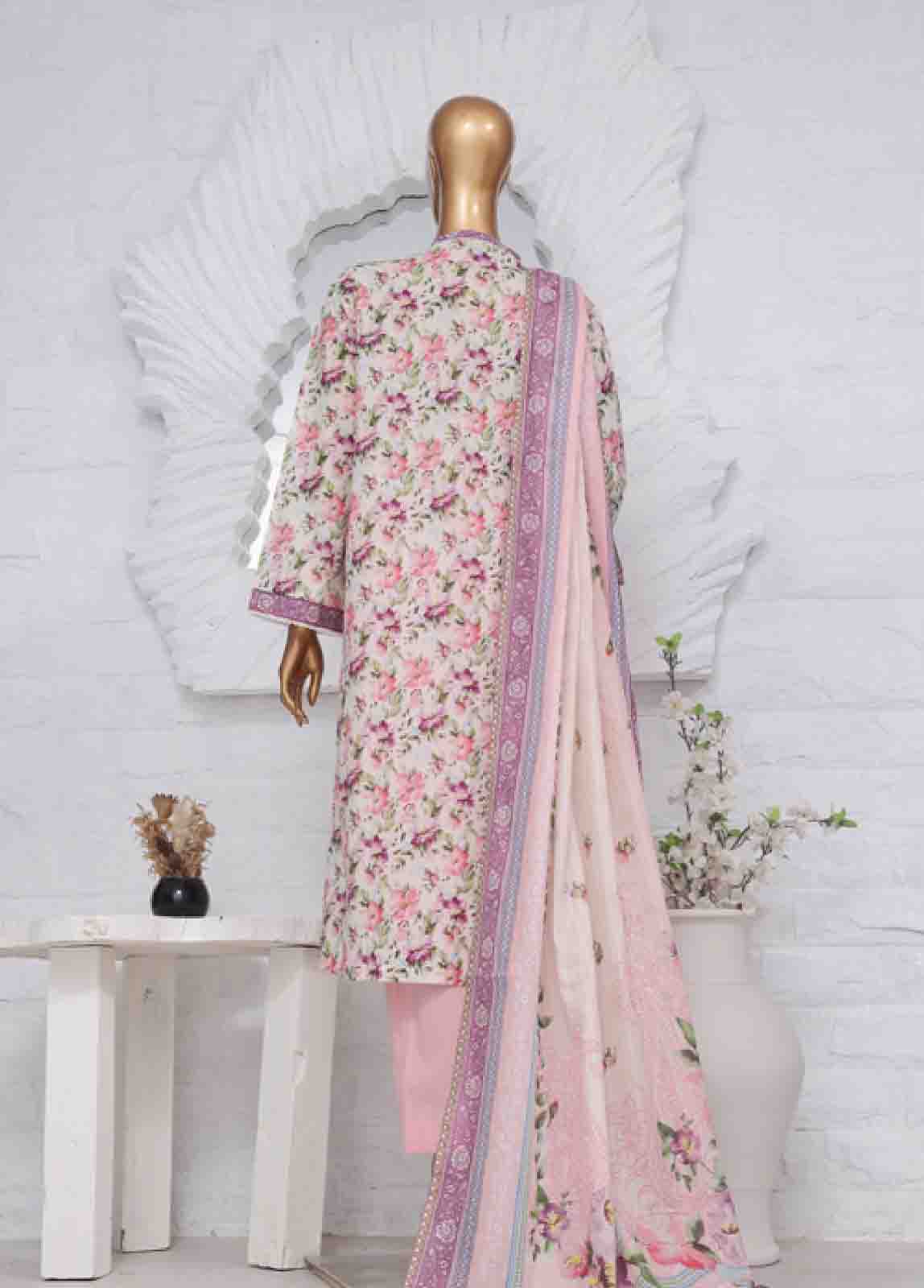 Bin Saeed Fabric - SM-779- 3 Piece Printed Stitched Suit