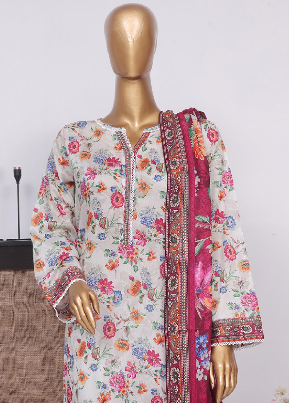 Bin Saeed Fabric - SM-780- 3 Piece Printed Stitched Suit