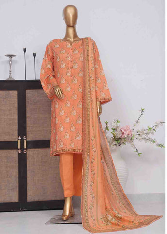 Bin Saeed Fabric - SM-784- 3 Piece Printed Stitched Suit