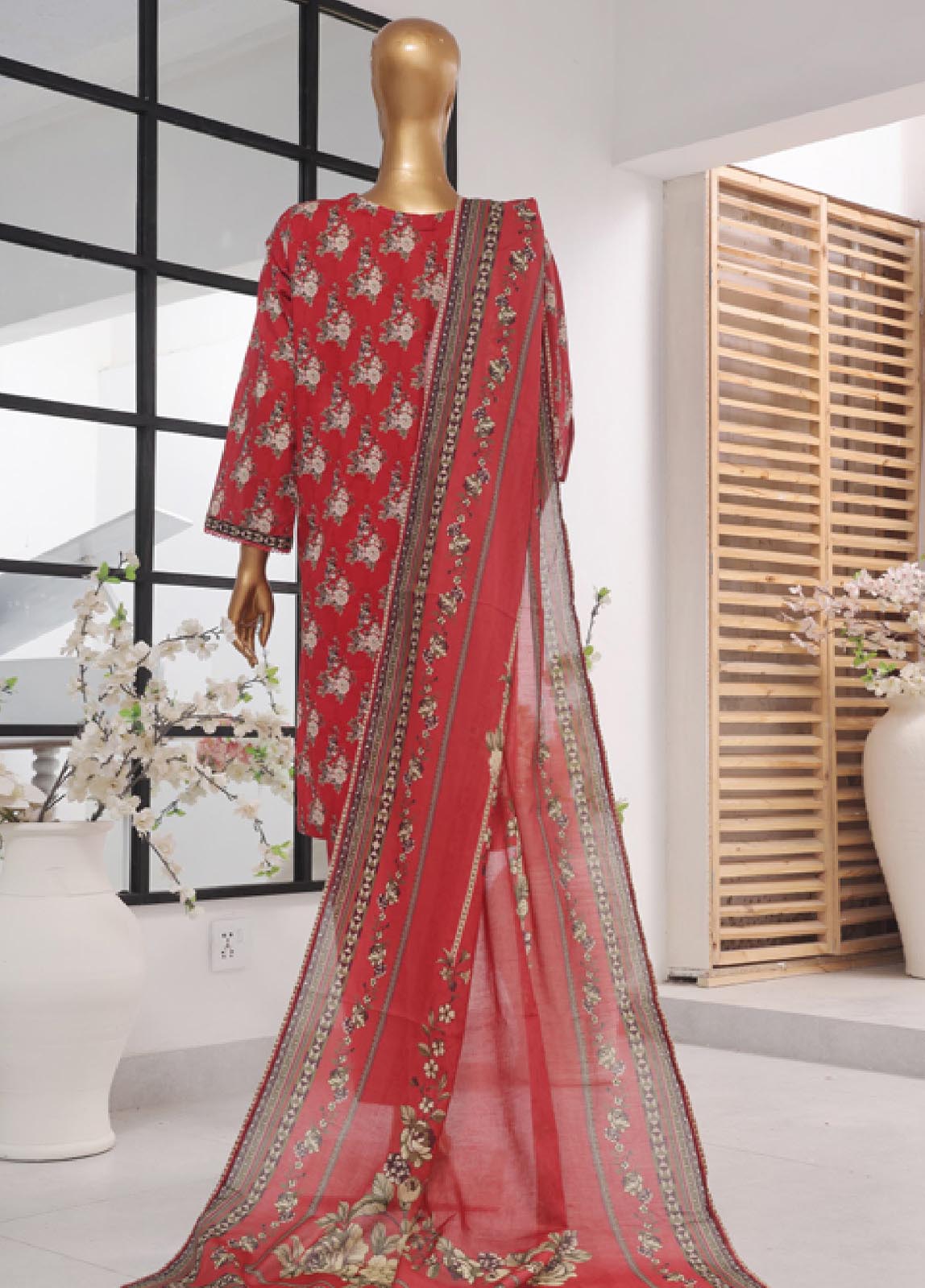 Bin Saeed Fabric - SM-785- 3 Piece Printed Stitched Suit