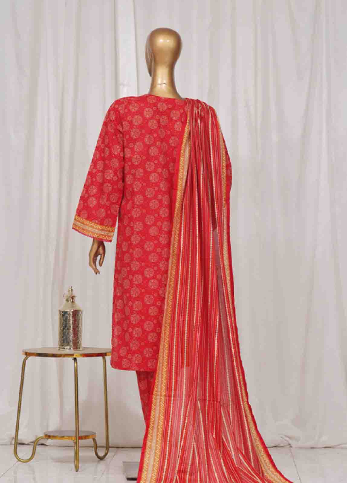 Bin Saeed Fabric - SM-789- 3 Piece Printed Stitched Suit