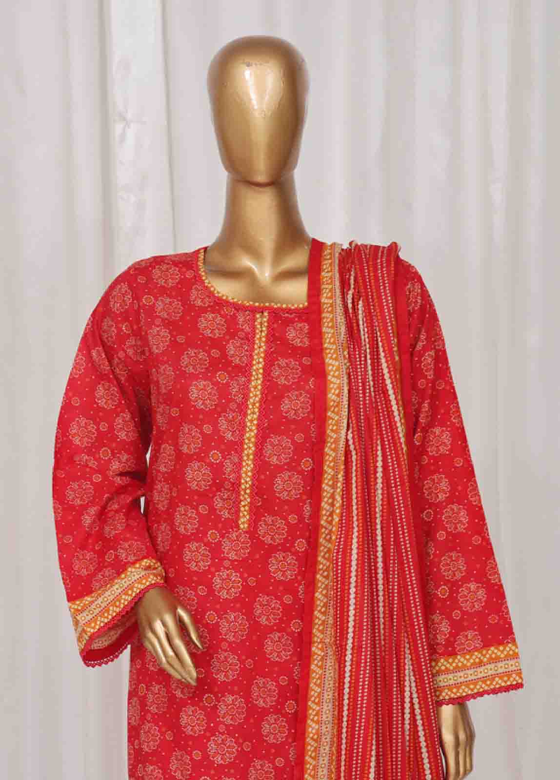 Bin Saeed Fabric - SM-789- 3 Piece Printed Stitched Suit