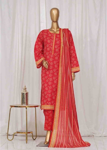 Bin Saeed Fabric - SM-789- 3 Piece Printed Stitched Suit