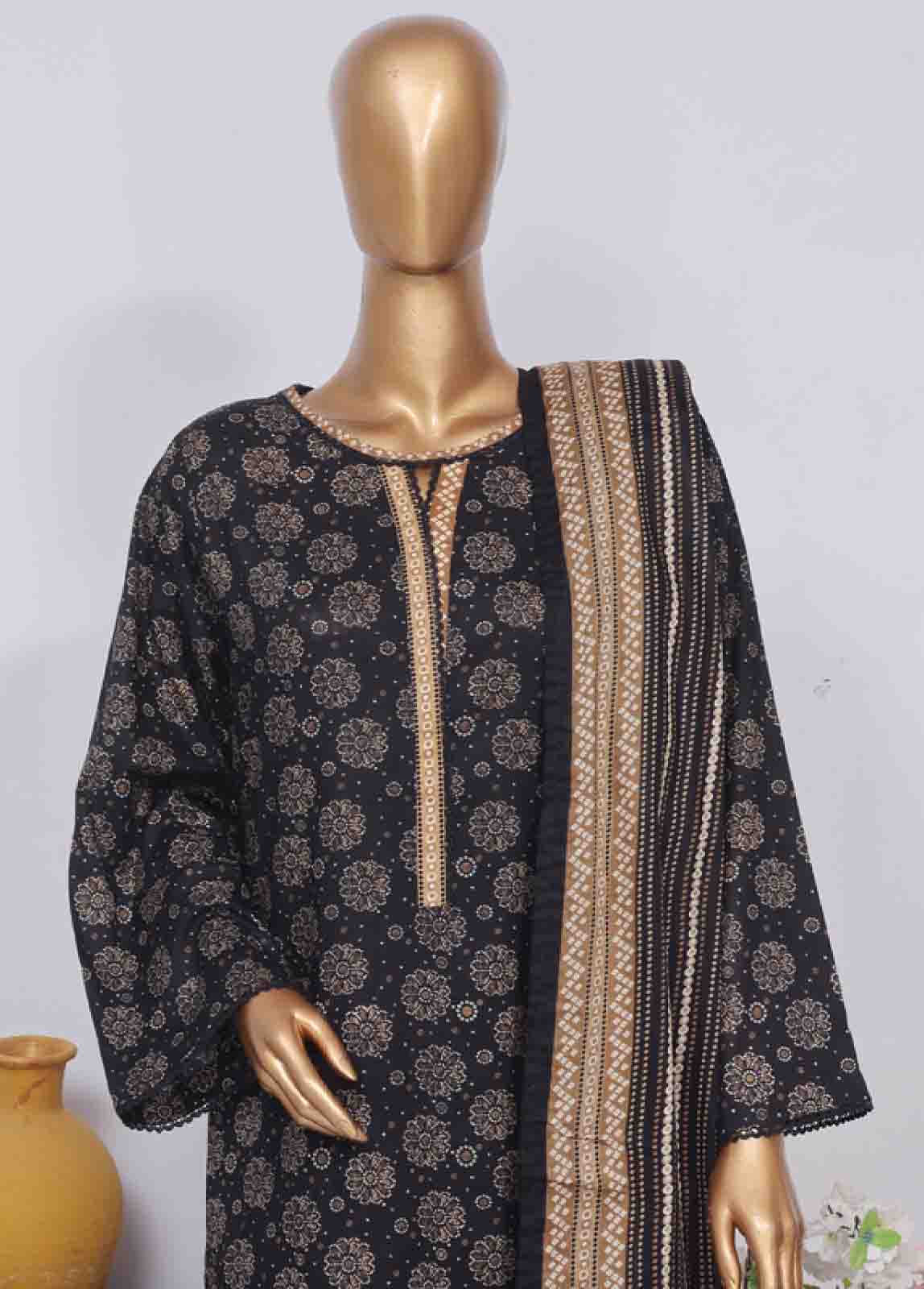 Bin Saeed Fabric - SM-790- 3 Piece Printed Stitched Suit