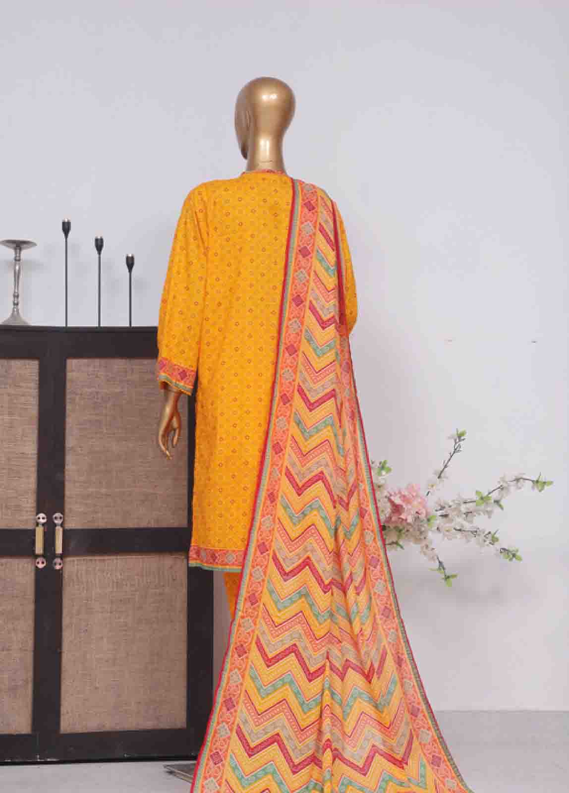 Bin Saeed Fabric - SM-791- 3 Piece Printed Stitched Suit