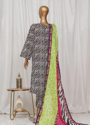 Bin Saeed Fabric - SM-797- 3 Piece Printed Stitched Suit