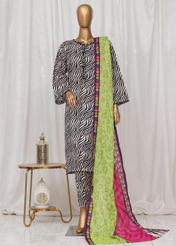 Bin Saeed Fabric - SM-797- 3 Piece Printed Stitched Suit