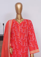 SM-798- 3 Piece Printed Stitched Suit