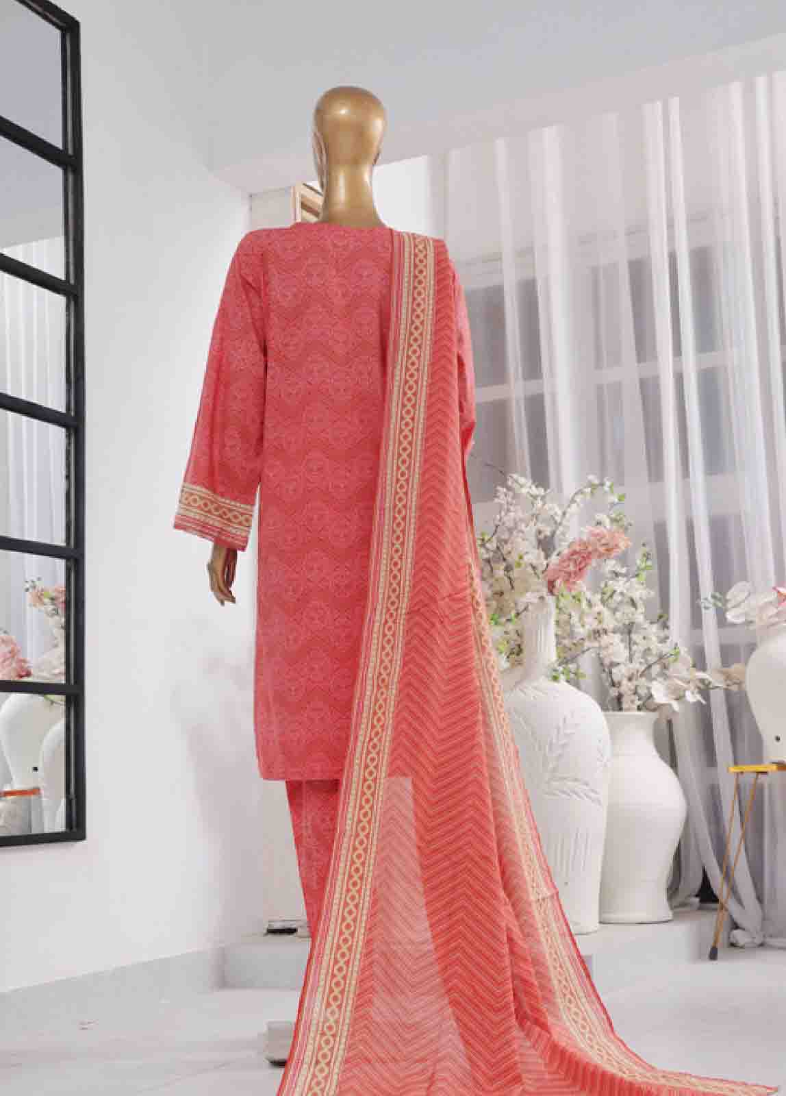 Bin Saeed Fabric - SM-800- 3 Piece Printed Stitched Suit