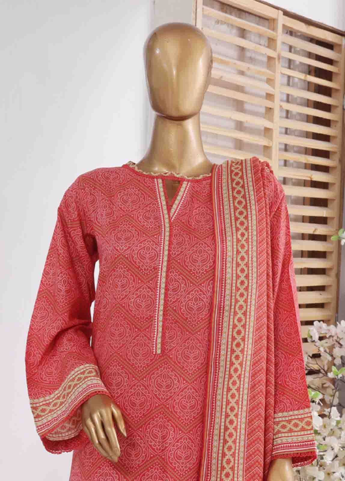 Bin Saeed Fabric - SM-800- 3 Piece Printed Stitched Suit