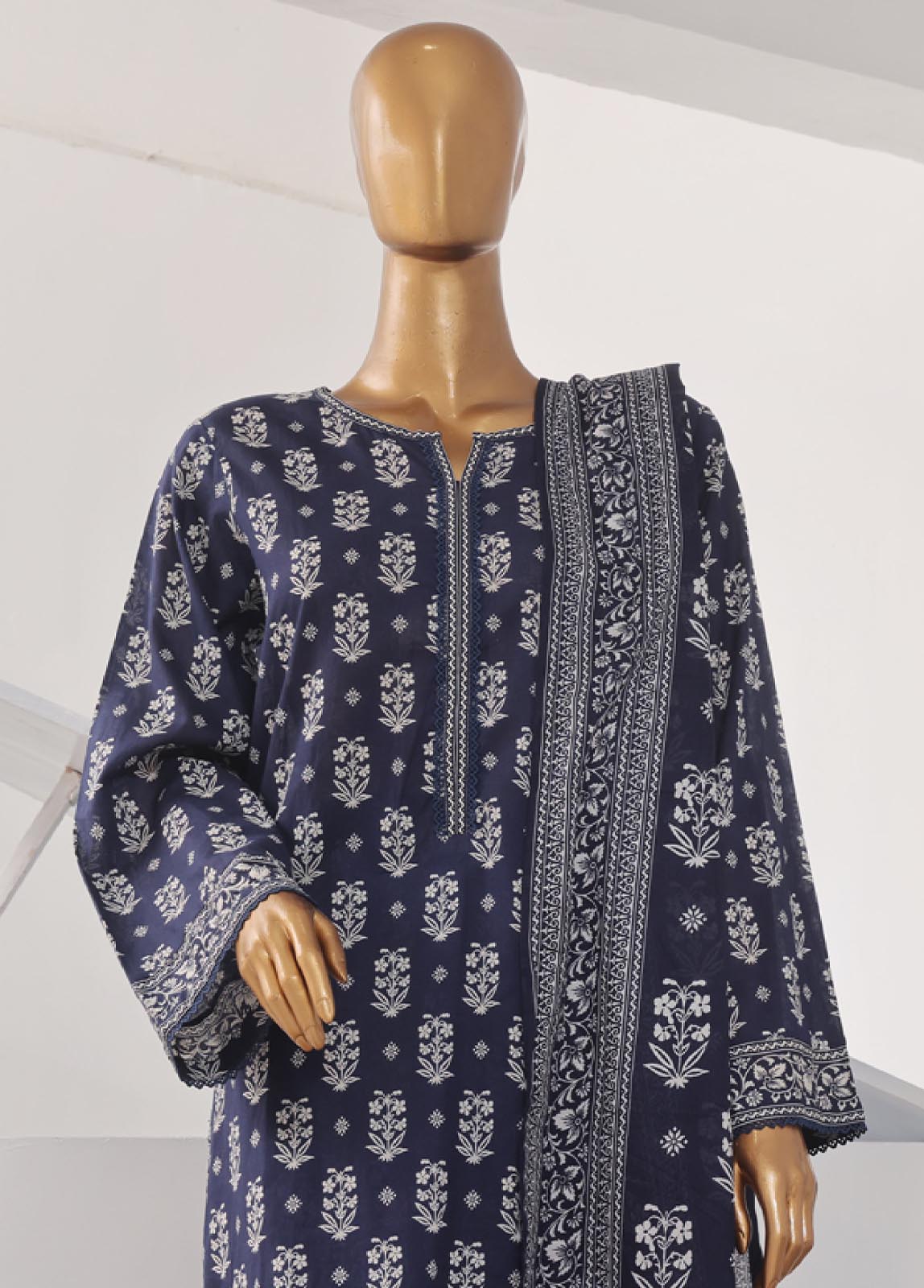 Bin Saeed Fabric - SM-802- 3 Piece Printed Stitched Suit