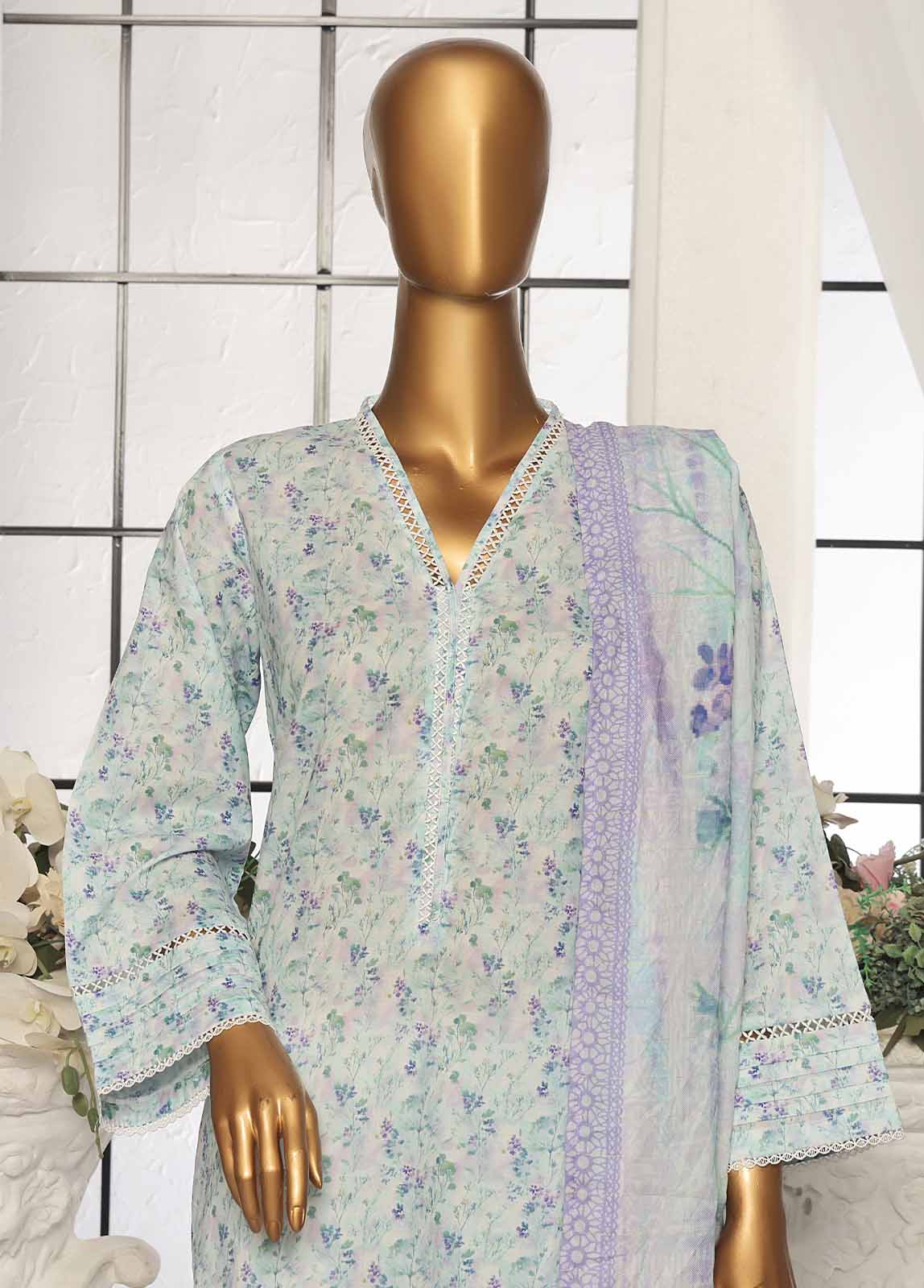 SM-98- 3 Piece Printed Stitched Suit