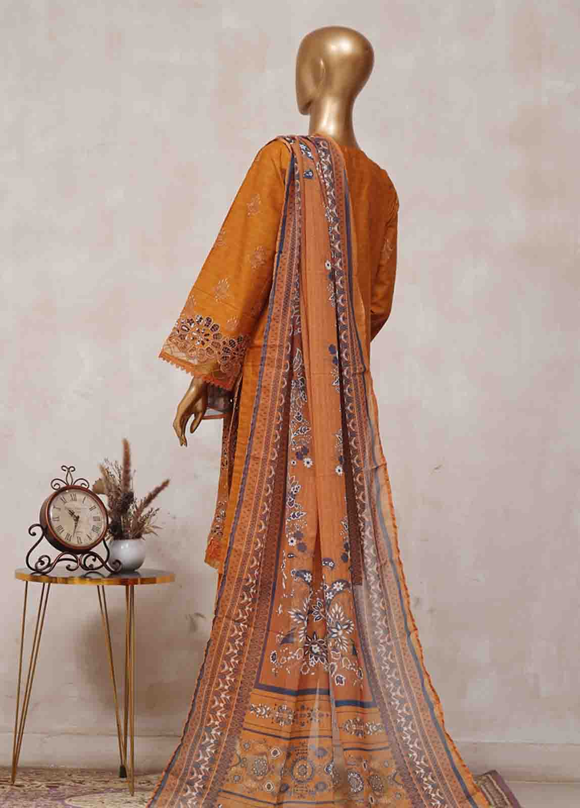 Bin Saeed Fabric - SM-CK-078-C-3 Piece Chikankari Stitched Suit