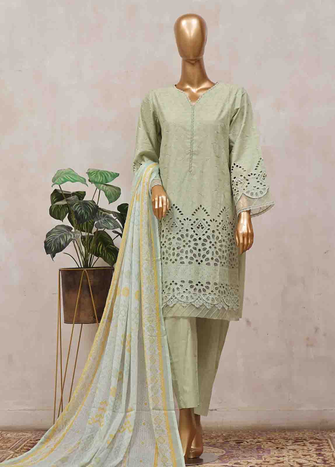 Bin Saeed Fabric - SM-CK-079-C-3 Piece Chikankari Stitched Suit