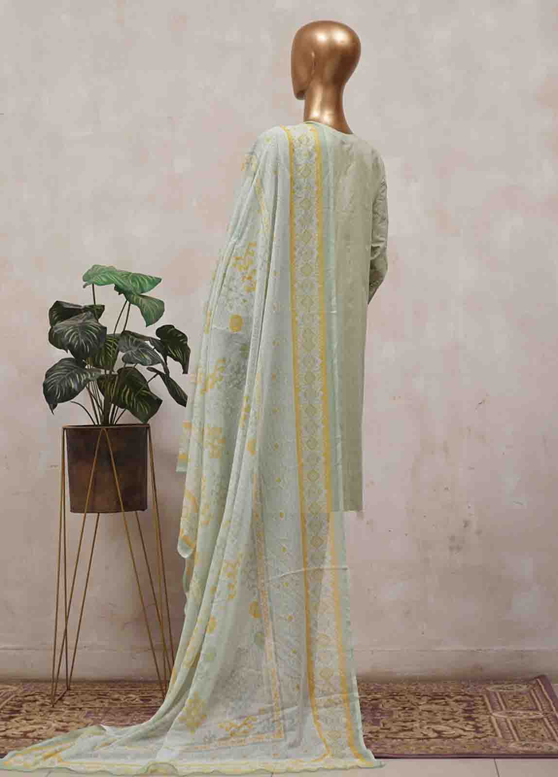 Bin Saeed Fabric - SM-CK-079-C-3 Piece Chikankari Stitched Suit