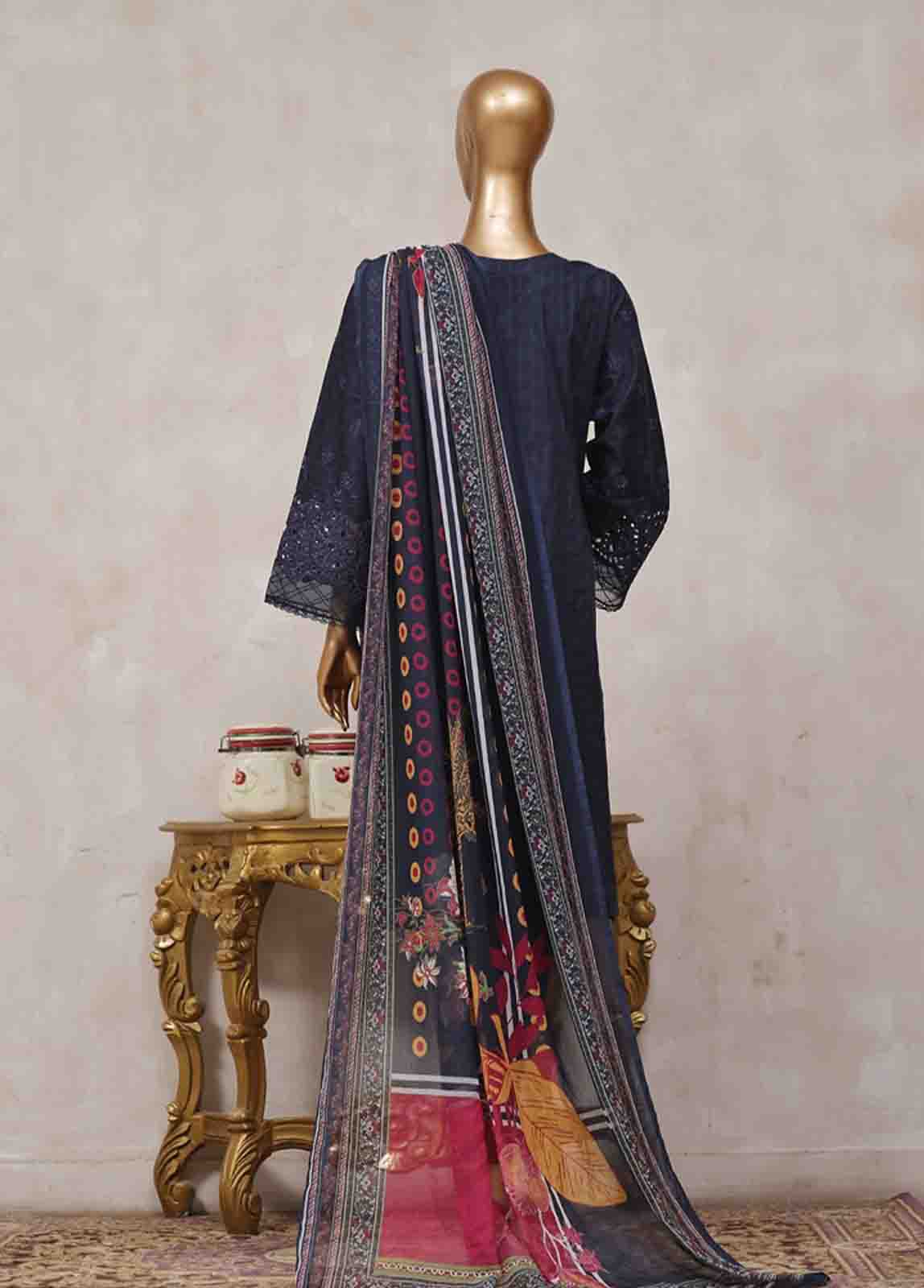 Bin Saeed Fabric - SM-CK-080-C-3 Piece Chikankari Stitched Suit