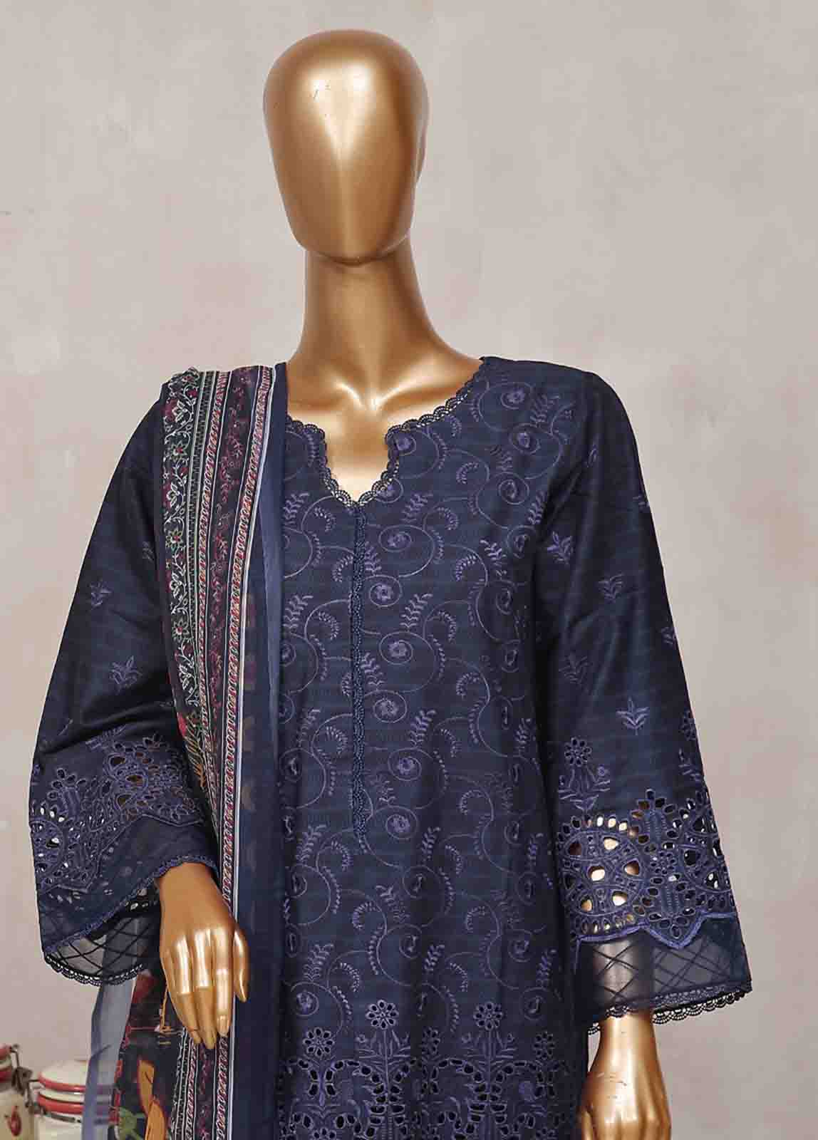 Bin Saeed Fabric - SM-CK-080-C-3 Piece Chikankari Stitched Suit