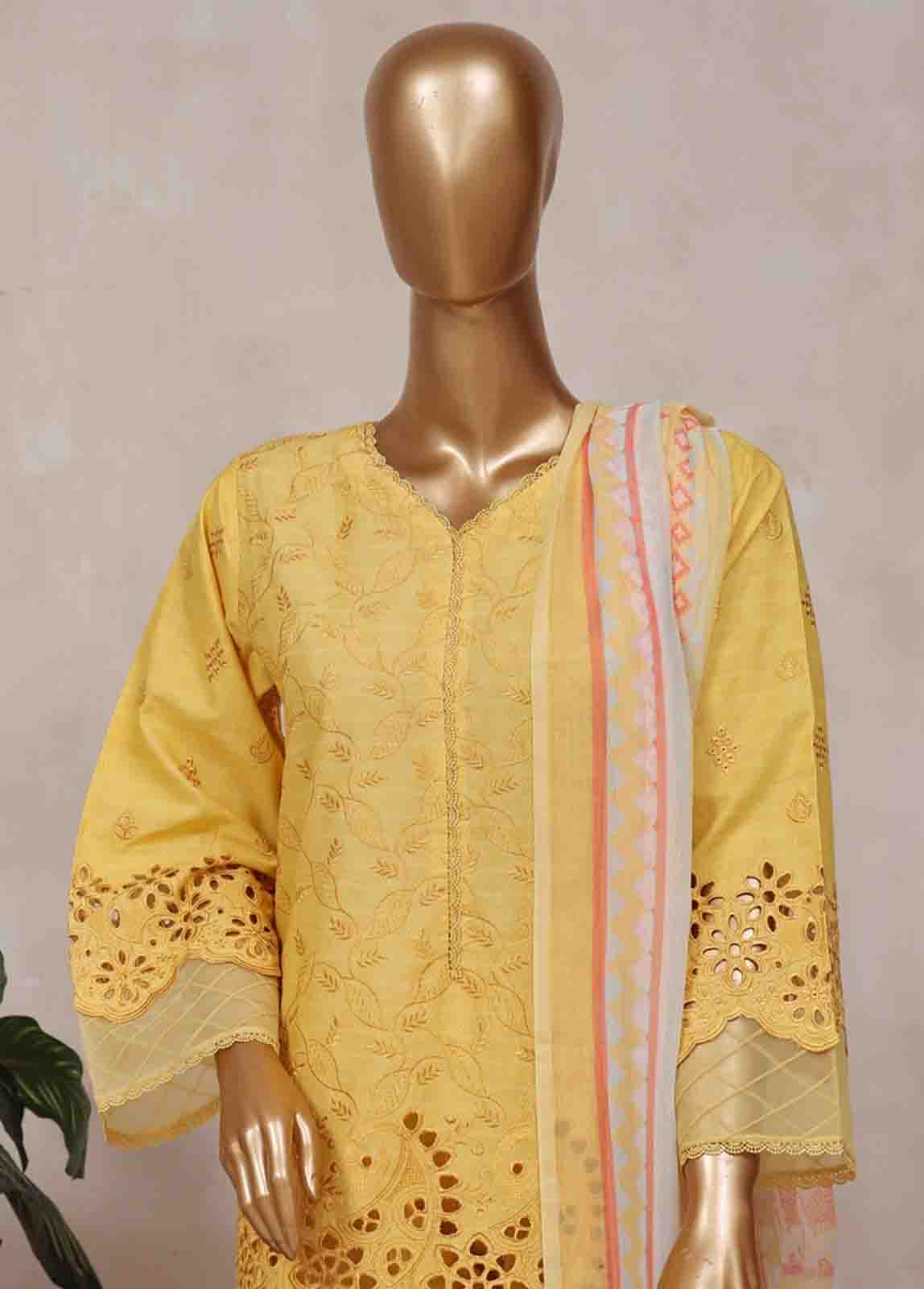 Bin Saeed Fabric - SM-CK-081-B-3 Piece Chikankari Stitched Suit