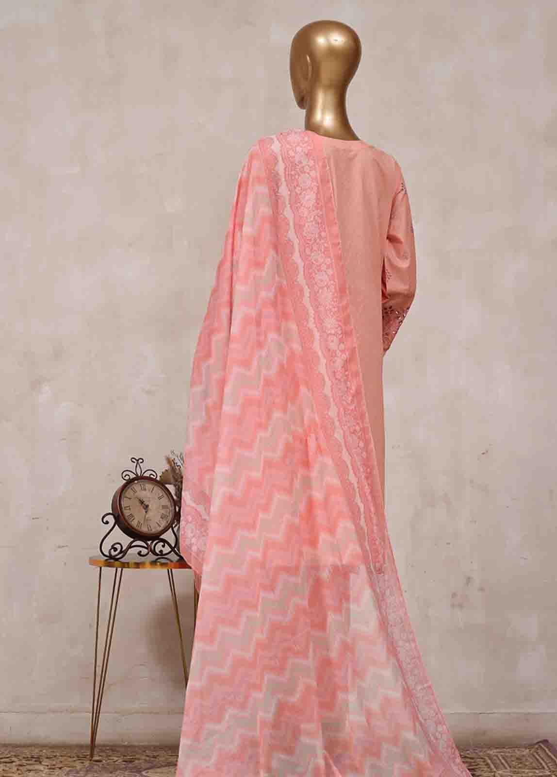 Bin Saeed Fabric - SM-CK-083-B-3 Piece Chikankari Stitched Suit