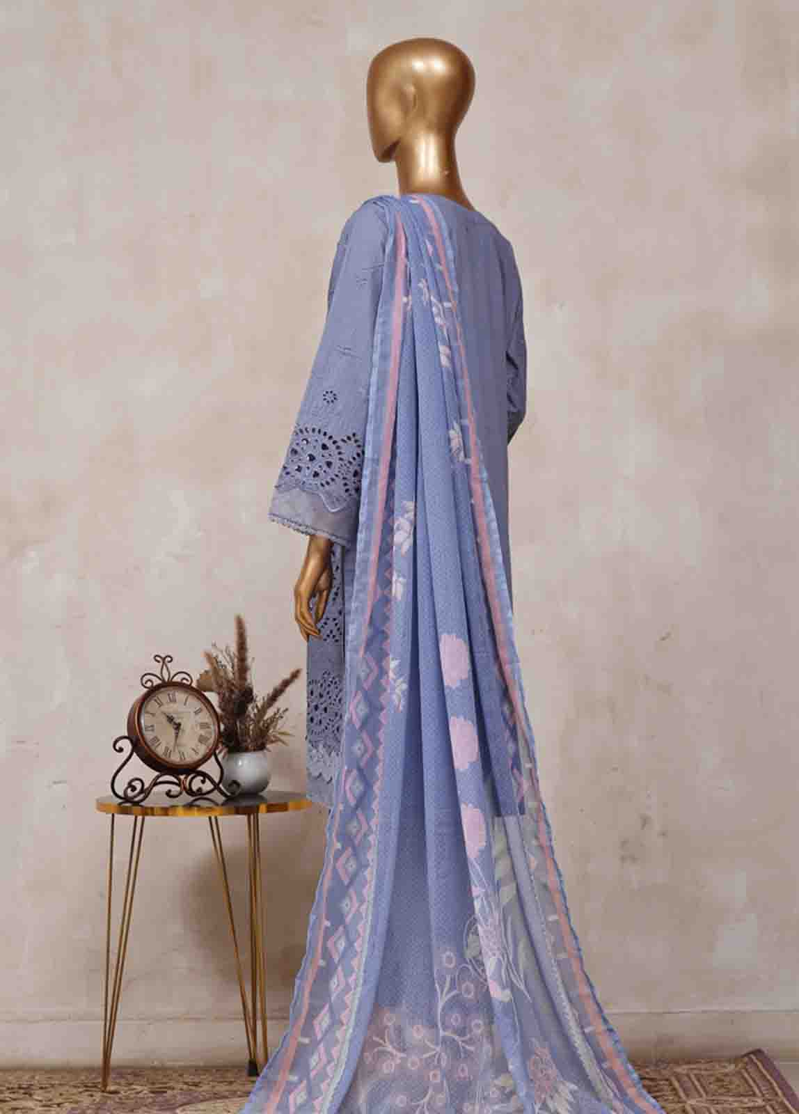 Bin Saeed Fabric - SM-CK-084-C-3 Piece Chikankari Stitched Suit