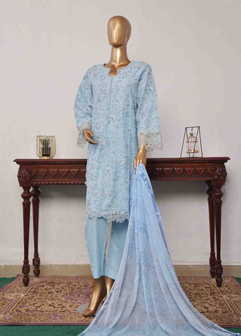 Bin Saeed Fabric - SM-CKC-076 B-3 Piece Chikankari Stitched Suit