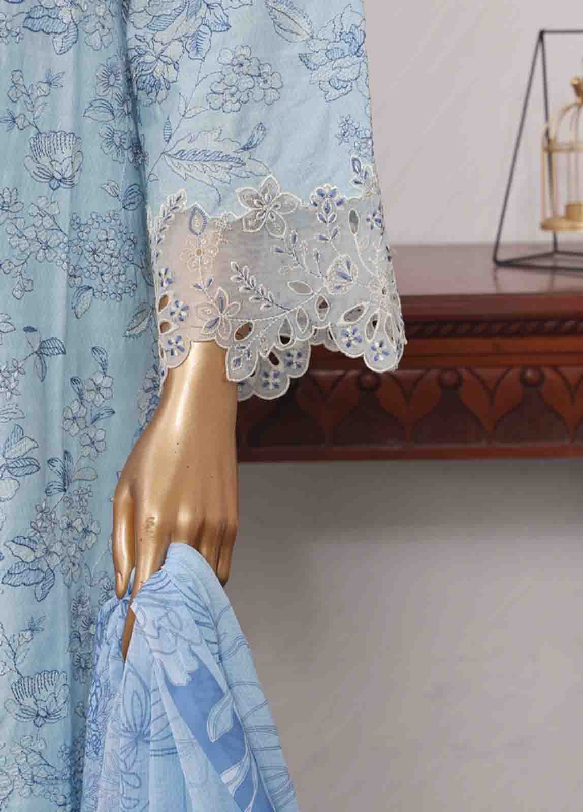 Bin Saeed Fabric - SM-CKC-076 B-3 Piece Chikankari Stitched Suit