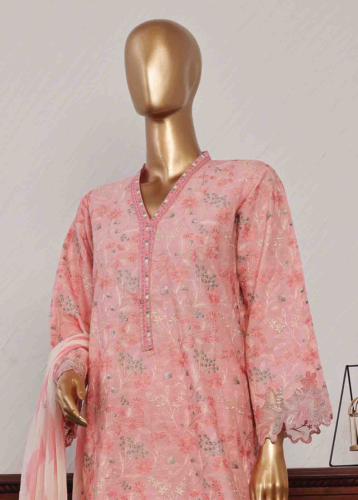 Bin Saeed Fabric - SM-CKC-077 B-3 Piece Chikankari Stitched Suit