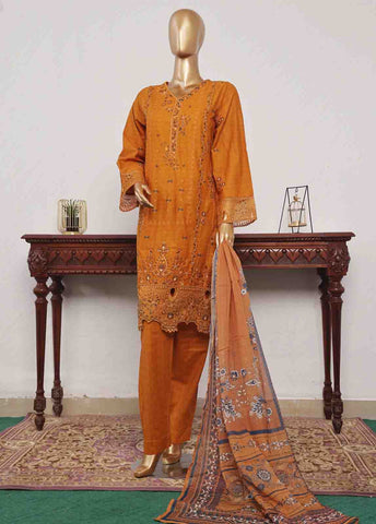 Bin Saeed Fabric - SM-CKC-078 B-3 Piece Chikankari Stitched Suit