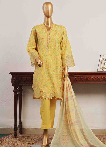 Bin Saeed Fabric - SM-CKC-081 C-3 Piece Chikankari Stitched Suit