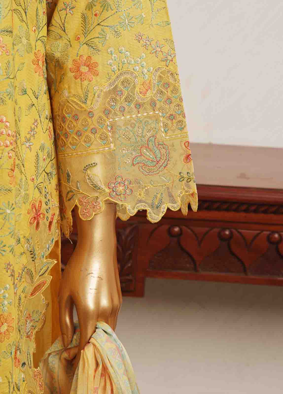 Bin Saeed Fabric - SM-CKC-081 C-3 Piece Chikankari Stitched Suit