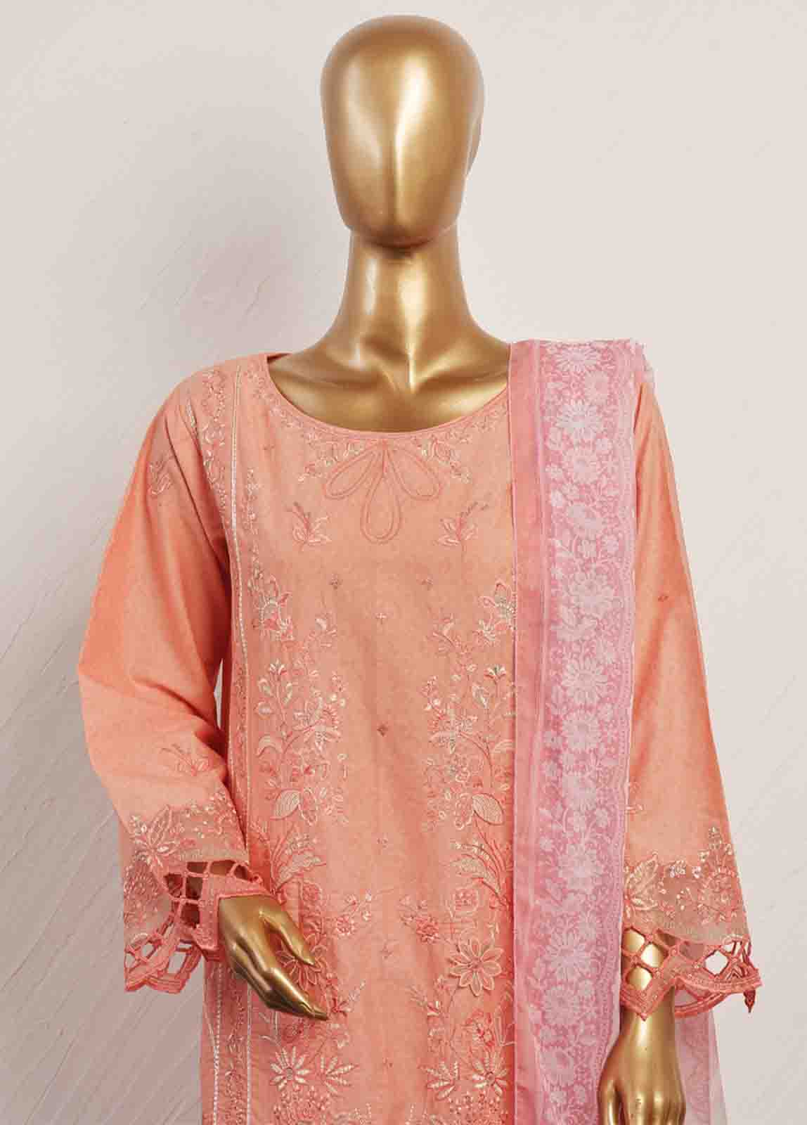 Bin Saeed Fabric - SM-CKC-083 C-3 Piece Chikankari Stitched Suit