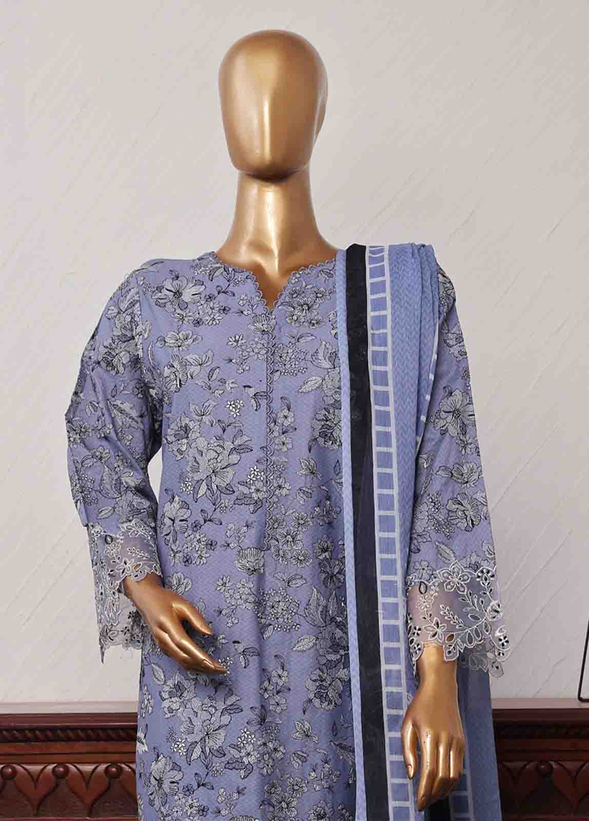 Bin Saeed Fabric - SM-CKC-084 B-3 Piece Chikankari Stitched Suit