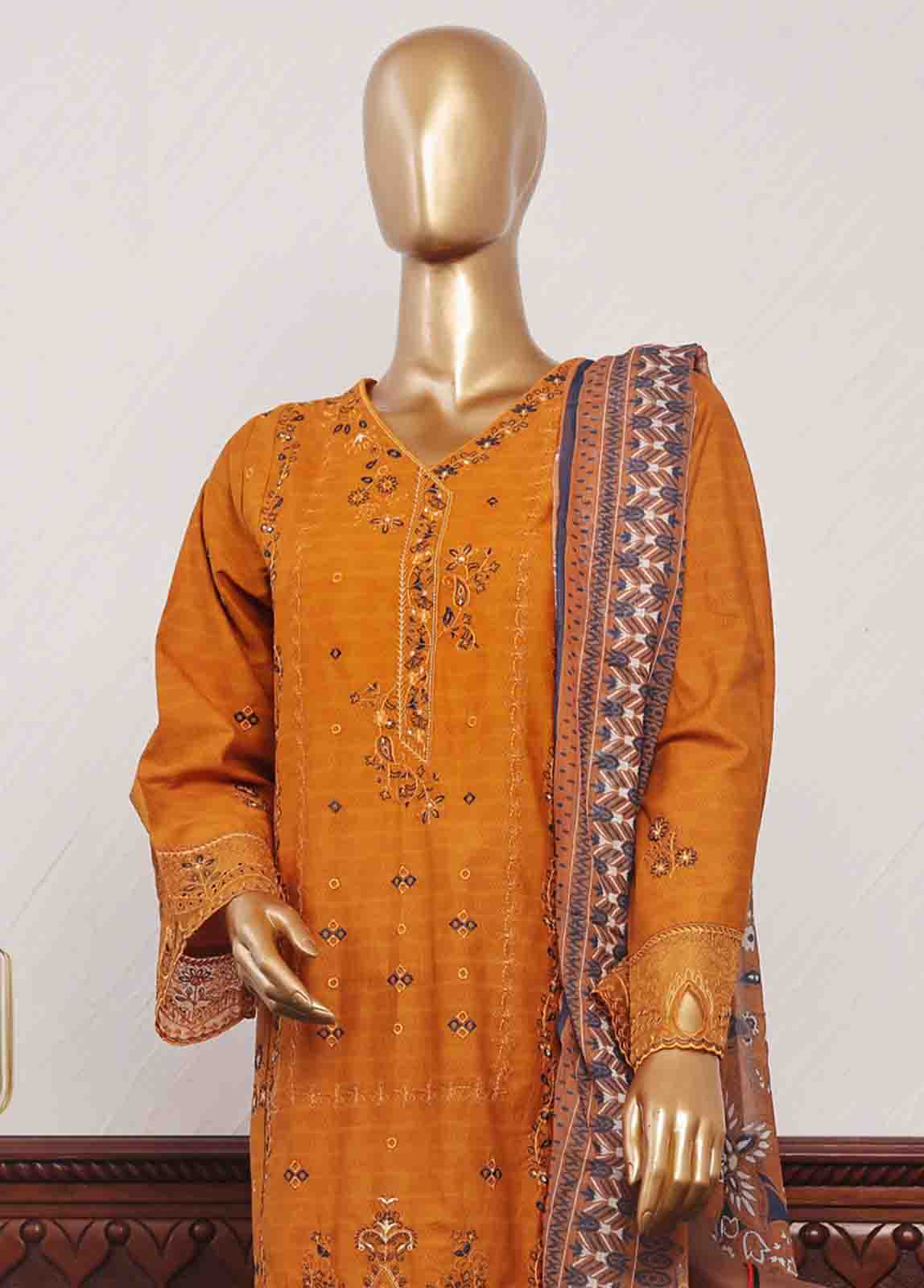 SM-CKC-078 B-3 Piece Chikankari Stitched Suit