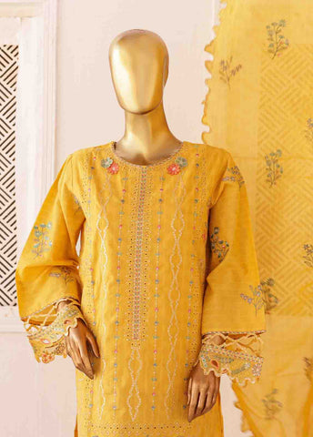 Bin Saeed Fabric - SM-CKE-455 A-3 Piece Chikankari Stitched Suit