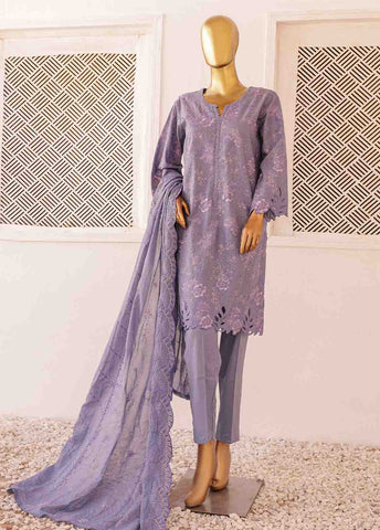 Bin Saeed Fabric - SM-CKE-456 B-3 Piece Chikankari Stitched Suit