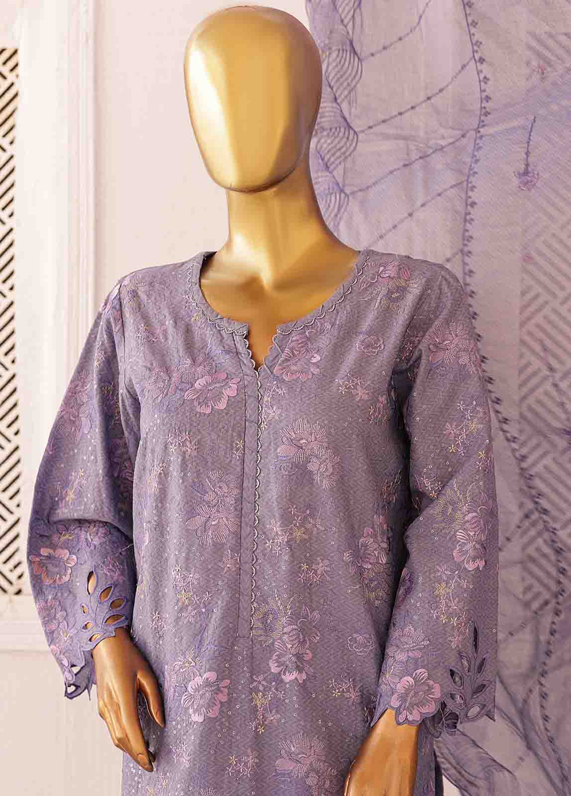 Bin Saeed Fabric - SM-CKE-456 B-3 Piece Chikankari Stitched Suit